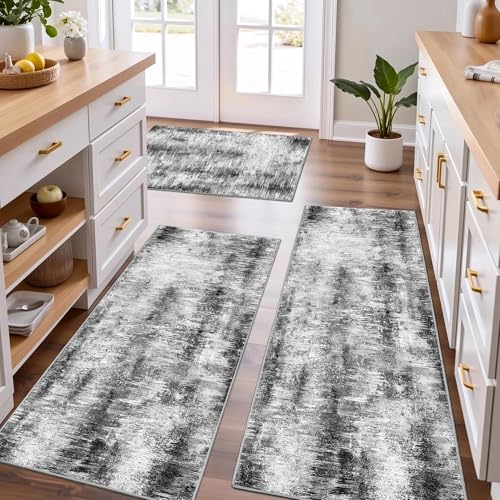 Tritard Upgrade Non Slip Kitchen Rugs Sets of 3 Washable Mats for