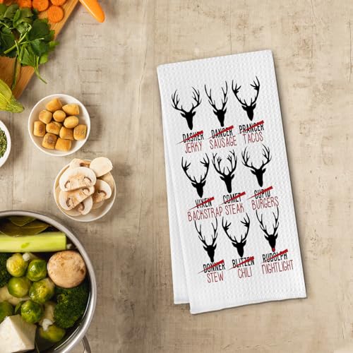 Funny Santa’s Reindeer Kitchen Towels, 16x24 - Cilrii Christmas Deer Hand Towel - Section 2