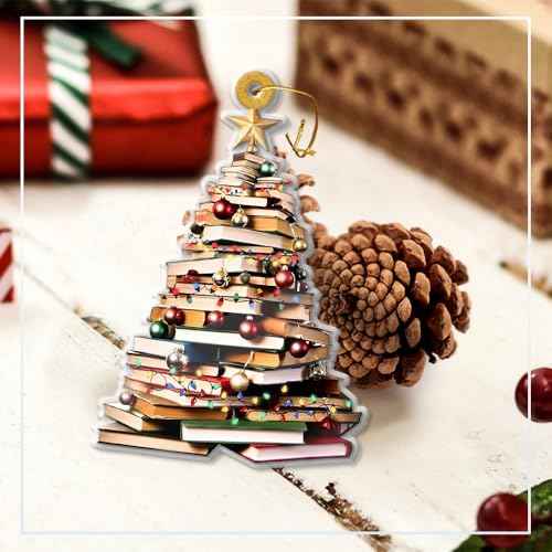 Book Lover Christmas 2025 Gift ? Unique Acrylic Decoration for Readers, White Elephant Present for Teen Girls & Women, Holiday Reading Keepsake for Bibliophiles