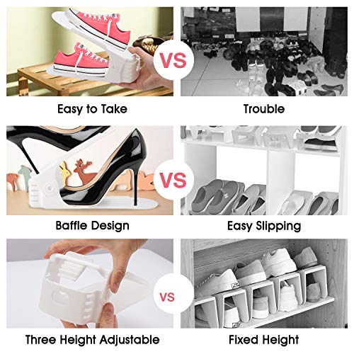 Neprock White Shoe Organizer 36-Pack Space Saver Closet Shoe Storage