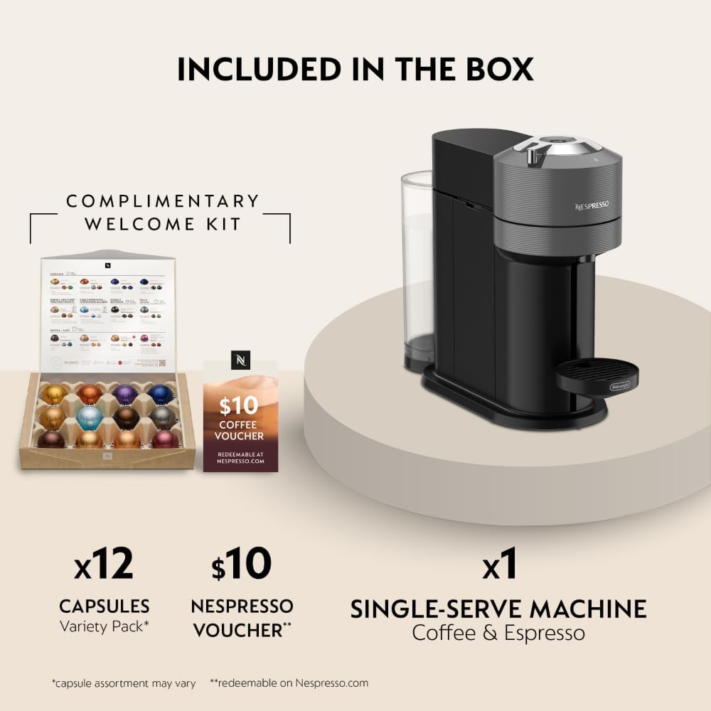 Nespresso Vertuo Next Coffee & Espresso Maker - 1260 Watts - Dark Gray Finish