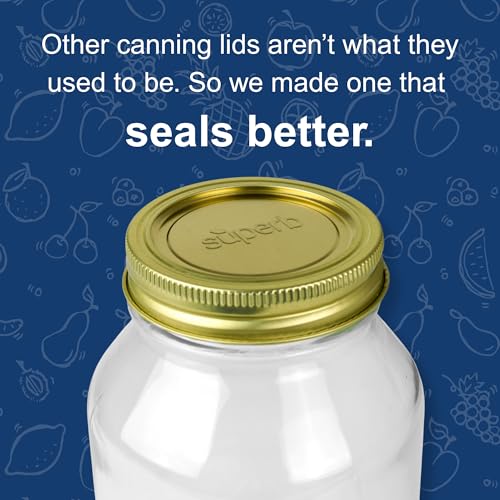 Regular Mouth Canning Lids - 60 Pack Food Grade Sealing Caps for Mason Jars