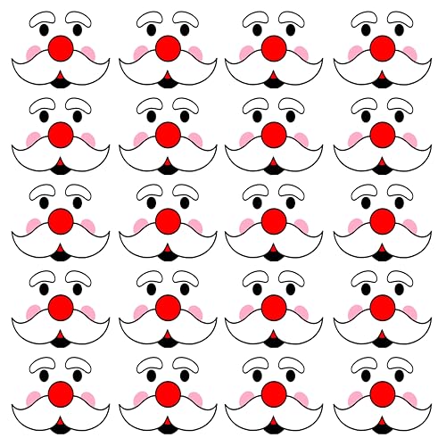 Santa Face Vinyl Stickers 45ct for Ornaments, Water Bottles & Windows – Xmas DIY Decals