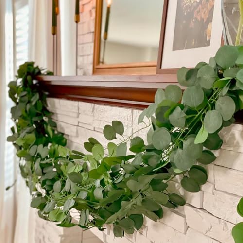 CQURE 252Ft Eucalyptus Garland - Artificial Greenery Wreath for Wedding & Home Decor