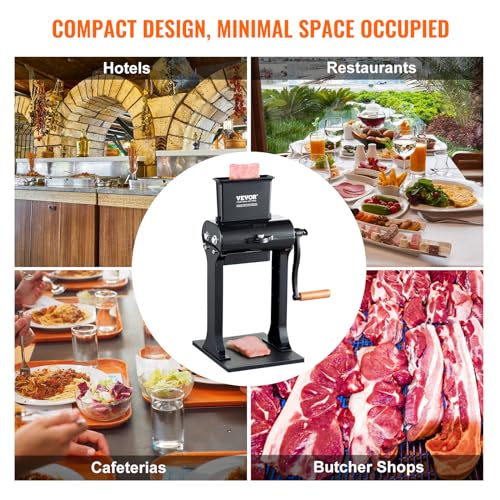 Heavy Duty Stainless Steel Meat Tenderizer Machine - 5.8" Feed Port, Manual Kitchen Tool