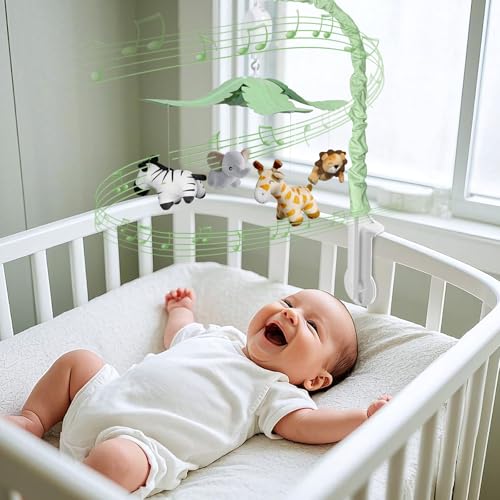 Jungle Safari Baby Crib Mobile with 35 Melodies & 3 Modes - Nursery Decor