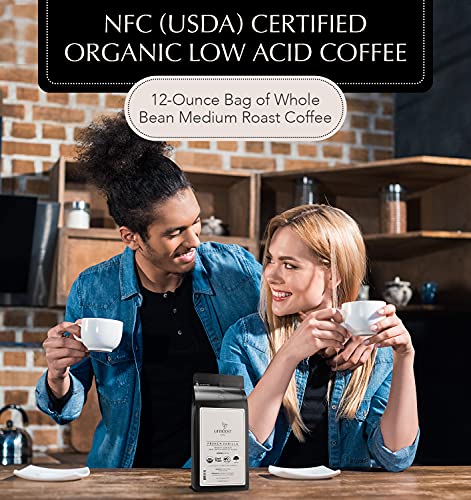 French Vanilla Low Acid Ground Coffee 12oz - Organic & Certified