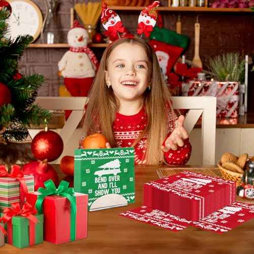 Christmas Vacation Decorations Napkins,40pcs Christmas Cocktail Napkins Disposable Red and Green Christmas Paper Napkins for Xmas Bathoroom Decor Winter Christmas Vacation Party