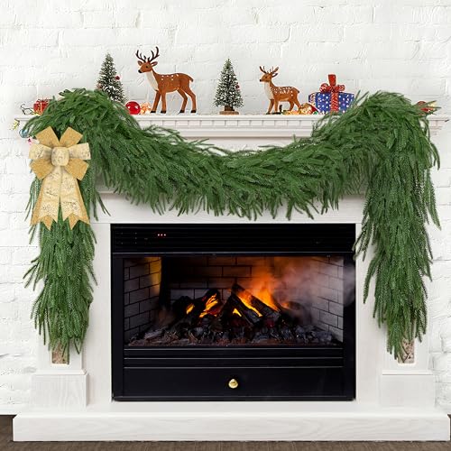 Palonu 4 Pack 5Ft Artificial Norfolk Garland Fake Christmas Greenery for Indoor Outdoor Holiday Decor