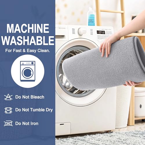 OLANLY Grey Rectangular Memory Foam Bathroom Rug 36x24 - Soft Absorbent Bath Mat