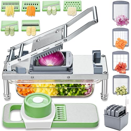 Vegetable Chopper with 10 Blades - Food Dicer for Onion Tomato Potato