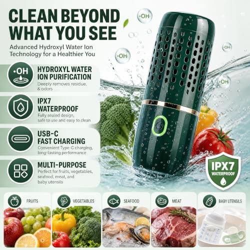 Cordless Produce Cleaner Device for Washing Veggies Fruits Rice & Grains - Variation 1