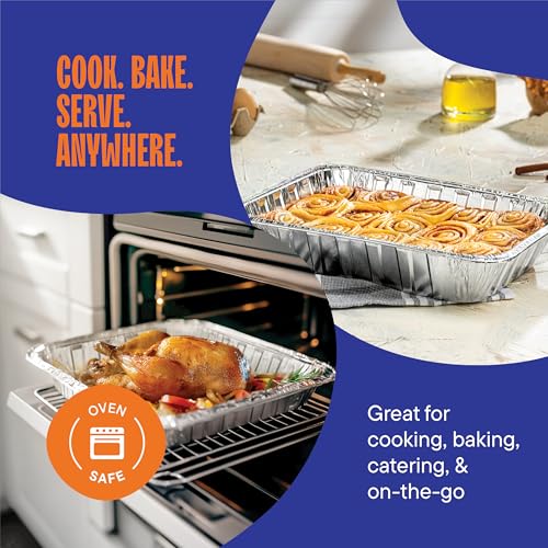 Disposable Aluminum 9x13 Baking Pan Trays - Heavy Duty Food Containers 30-Pack Variation 30