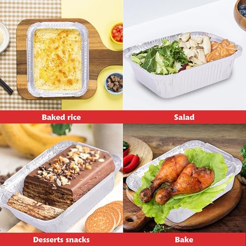 SAITI 50 Pack Christmas Cookie Tins with Lids - Festive Aluminum Food Containers