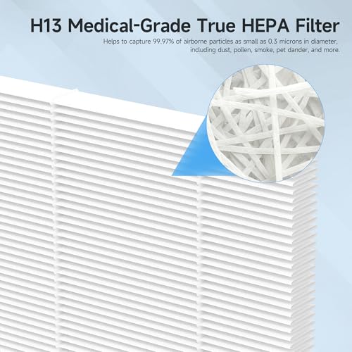 2 Pack Upgraded APH4000 Air Purifier Filters for KNKA APH4000, 2-in-1 Main & Activated Carbon Filters with Aroma Pads