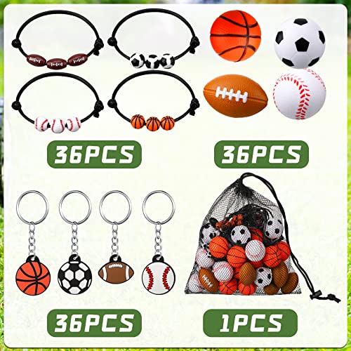 Sports Party Favors Set - Multiple Ball Bracelets Keychains Stress Balls - Multiple Ball Variation