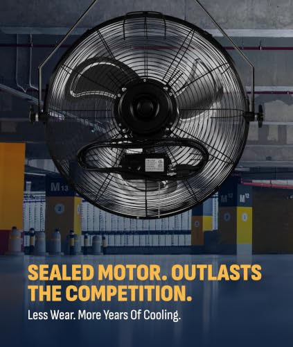 Wall Mount Fan 18 Inch - Heavy Duty Industrial Shop Garage Fan - NewAir Variation