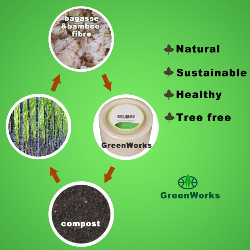 Heavy-Duty Compostable 6-Inch Dessert Plates - Biodegradable Bagasse & Bamboo, 500 Count