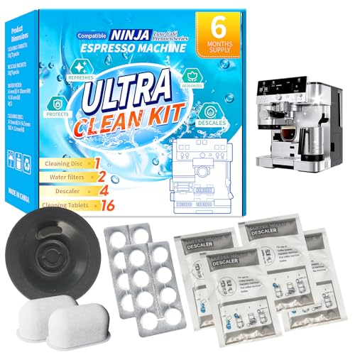 Espresso Machine Cleaning Kit for Ninja Luxe Cafe - 6 Month Supply Descaling Tablets Water Filters