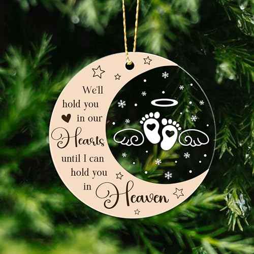 Baby Memorial Gift - Infant Loss and Miscarriage Ornament for Christmas Tree - Stillborn Angel Sympathy Gifts for Mom/Dad (H50)