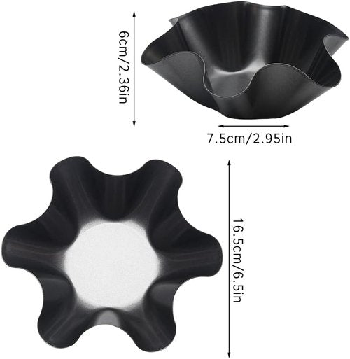 EKDJKK Taco Salad Bowl Maker - 4 Pack Non-Stick Carbon Steel Tortilla Shell Pans | 16.5x7.5x6cm