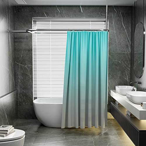 Sikaiqi Square Aluminum Shower Curtain Rod 58.3x24 Inches Rustproof Heavy Duty for Clawfoot & Freestanding Tubs