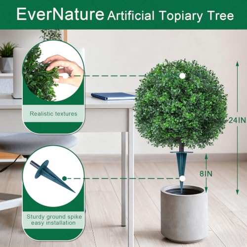 4Pcs Artificial Boxwood Topiary Ball Trees,Faux Shrubs