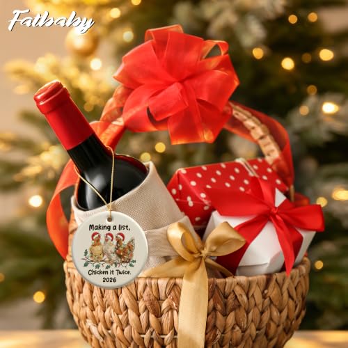Fatbaby Chicken Christmas Ornaments for Lovers, Farm House Gifts