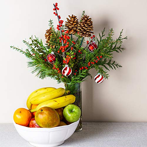 Whaline Christmas Red Berry Twig Stem, 12 Pack Artificial Burgundy