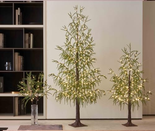 4FT Lighted Norfolk Pine Tree with 180 LED Fairy Lights Indoor Outdoor Holiday Decor