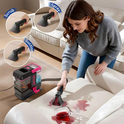 WECLEAN C5 Portable Carpet & Upholstery Cleaner Blackpink – Deep Stain & Odor Removal
