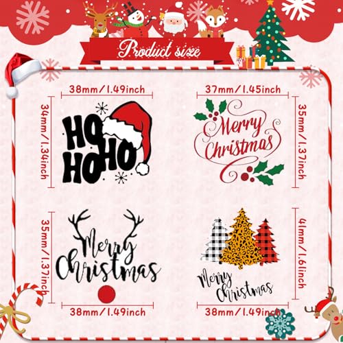 Mancyz 50 Pcs Christmas Stickers for Crafts Waterproof Vinyl Decals for Ornaments & Decor