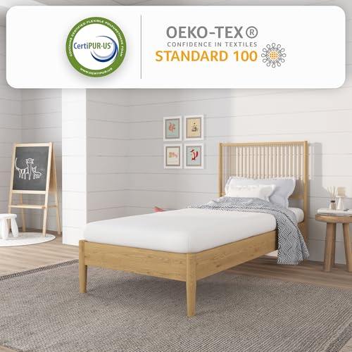 5 Inch Twin Memory Foam Mattress - Medium Feel, CertiPUR-US, Bed in a Box, Breathable Cover - White
