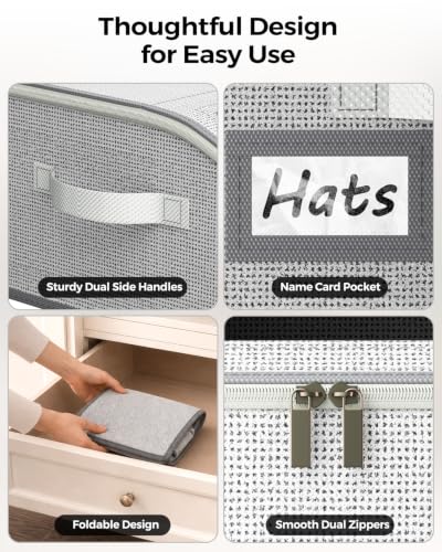 Gray Hat Storage Organizer 2 Pack for Baseball Caps and More