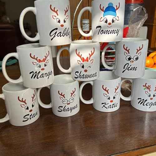 18 PCS Christmas Reindeer Face Stickers for Ornaments, Vinyl Decals DIY Craft Art Stickers for Christmas Ball/Water Bottles/Wine Glass, for Home Window Sticker Party Decorations