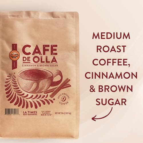 La Monarca Bakery Café de Olla Ground Coffee with Cinnamon & Brown Sugar - 80 Ounce Pack