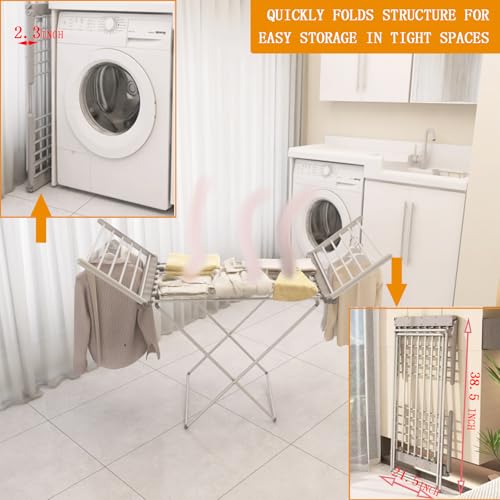Heated Clothes Drying Rack - Folding Electric Garment & Towel Dryer, Space Saving Indoor Outdoor