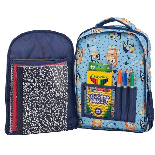 Bluey & Bingo Kids Backpack for Girls & Boys, Multi Pocket School Bag - Bluey Variation