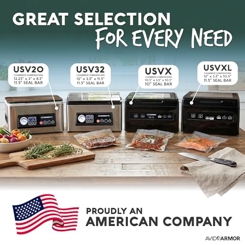 Avid Armor 300 Count Chamber Vacuum Sealer Bags - Assorted Sizes, BPA-Free & Reusable Food Storage for Sous Vide & Freezer