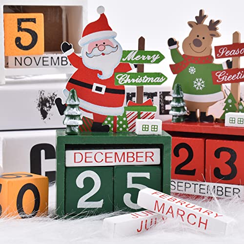 Christmas Countdown Advent Calendar, Wooden Xmas Decoration with