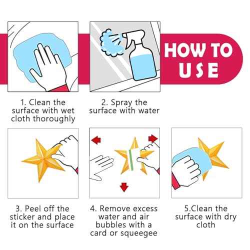 Mfault Merry Christmas Tree Window Clings, Xmas Balls Snowflakes Stars Stickers Decals Decorations, Winter Holiday Pine Branches Home Kitchen Decor