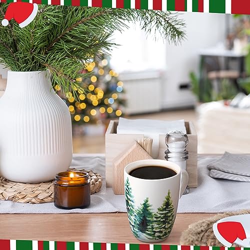 Suttmin 4-Pack Christmas Tree Ceramic Coffee Mugs 12 oz Holiday Gift Set