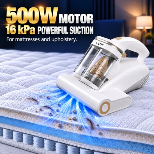 Bed Mattress Vacuum Cleaner with UV-C Light 16Kpa Handheld Corded - Aurora White
