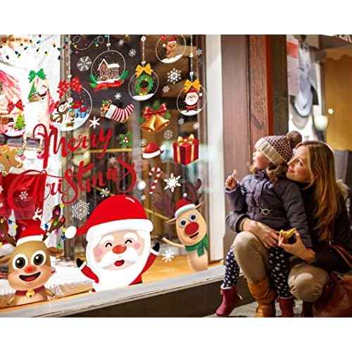 Funnlot Christmas Window Clings 10 Sheets Christmas Window Decorations Double Sided Christma s Window Stickers for Xmas Party Supplies Holiday Decorations