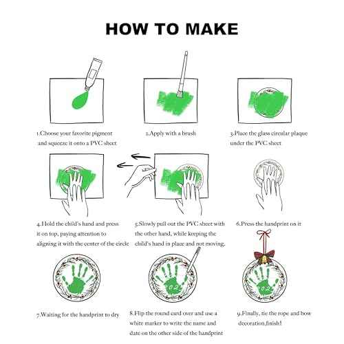 Stylor Baby's First Christmas Ornament 2025 - DIY Crystal Glass Handprint Keepsake, for Newborn Boy or Girl, My 1st Xmas Tree Hanging Decoration (Wreath)