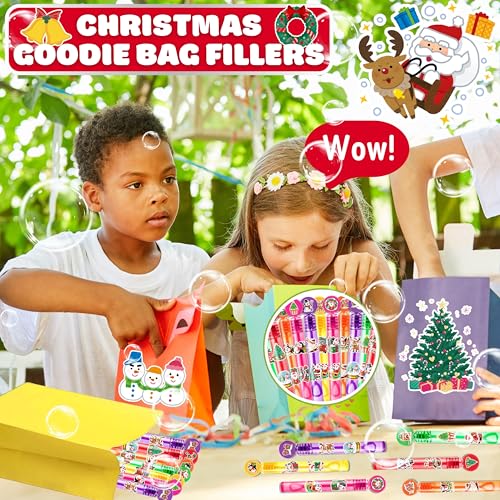 MDNHIO 24-Pack Christmas Bubble Wands Party Favors for Kids
