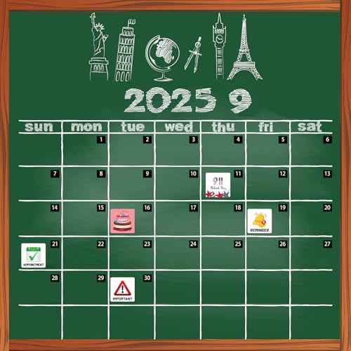 Holiday Magnets for Magnetic Calendar - 42PCS Yom Kippur Halloween Veterans Day Thanksgiving Christmas Calendar Magnet Seasonal Magnetic Calendar for Classroom Home Festival Office Whiteboar