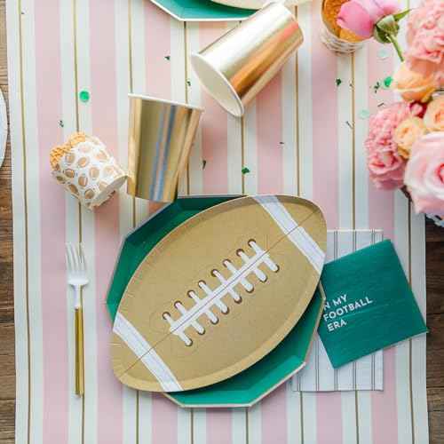 Bonjour Fete Gold Stripe Guest Towel Paper Party Napkins| Anniversary, Birthday, Milestone, 40th, 50th, New Years Eve, Christmas, Baby shower, wedding shower| Party Supply Decorations pack of 20 7"x4"