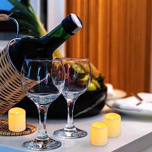 12 Pack 1.5" x 1.8" Battery Operated LED Tea Lights, Flameless Flickering Outdoor Electric Votive Candles, Flicker Flame Fake Candles Bulk for Home Table Halloween Wedding Christmas Decorations