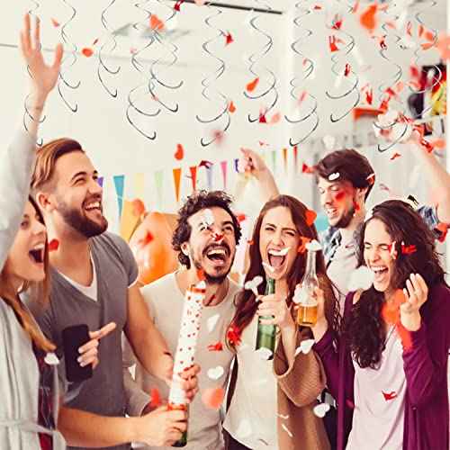 12 Pieces Hanging Swirl Decorations Plastic Streamer Party Swirl Spiral Decorations for Ceiling, Wedding Baby Shower Birthday Party Supply (Silver)